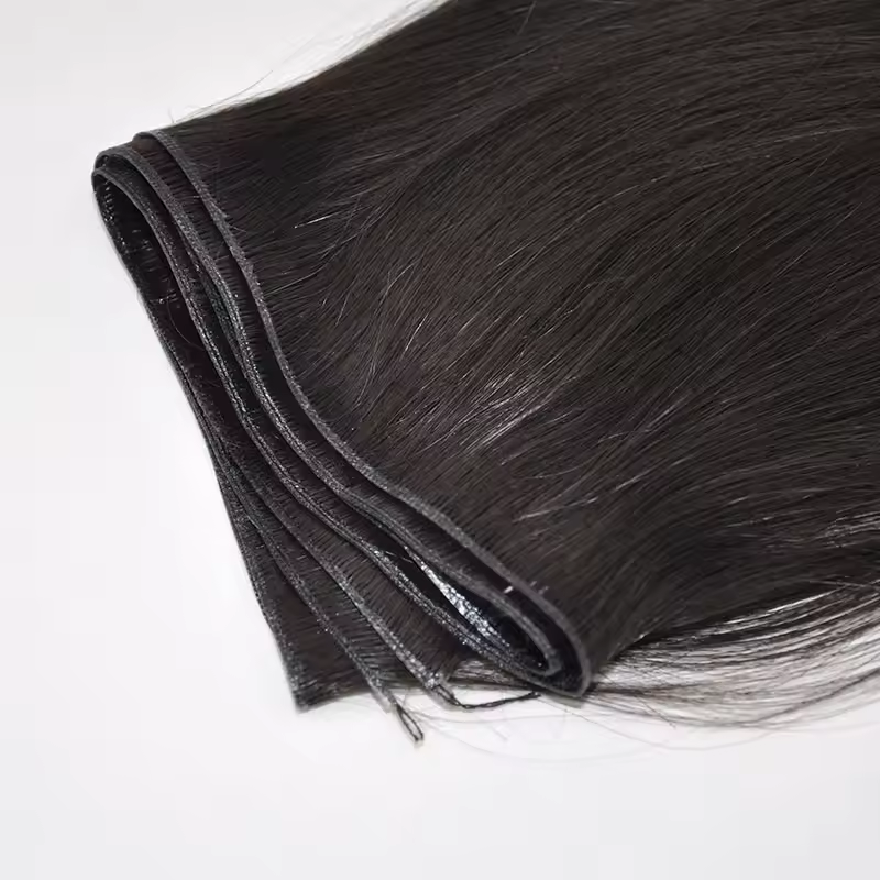 20inch Weft Human Hair Bundles Genius Hair Weft Straight Brazilian One Donor Double Drawn Natural Color 50G Piece Women Hair Weft 4pcs Lot