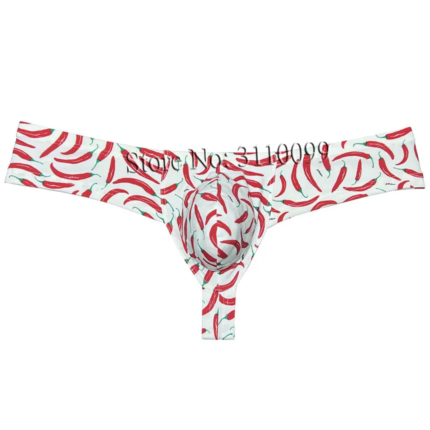 Men's Cheeky Boxer Thong Printed Skimpy Hipster Bikini 1/3 Rear Bottoms Underwar