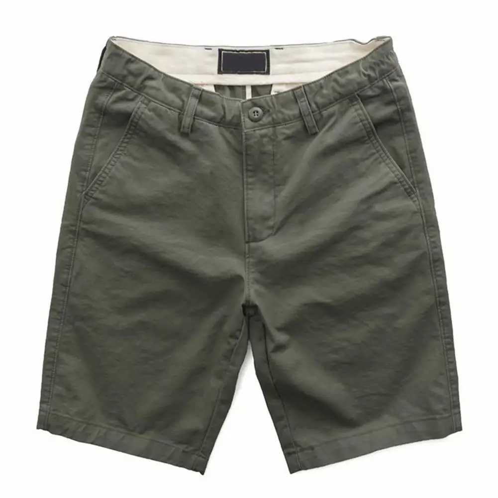 New in 2025 Men Shorts Solid Color Zipper new Knee Length Casual Students Pants