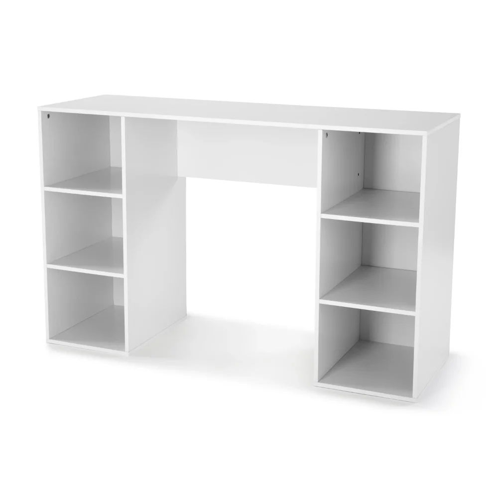 Mainstays 6-Cube Storage Computer Desk True Black Oak office furniture laptop table computer desk