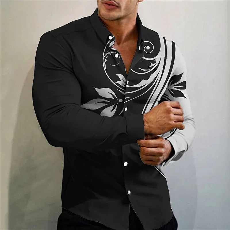 Top suit shirt clear graphic slim fit 2025 outdoor soft and comfortable fabric plus size new 2023 spring and summer trend new