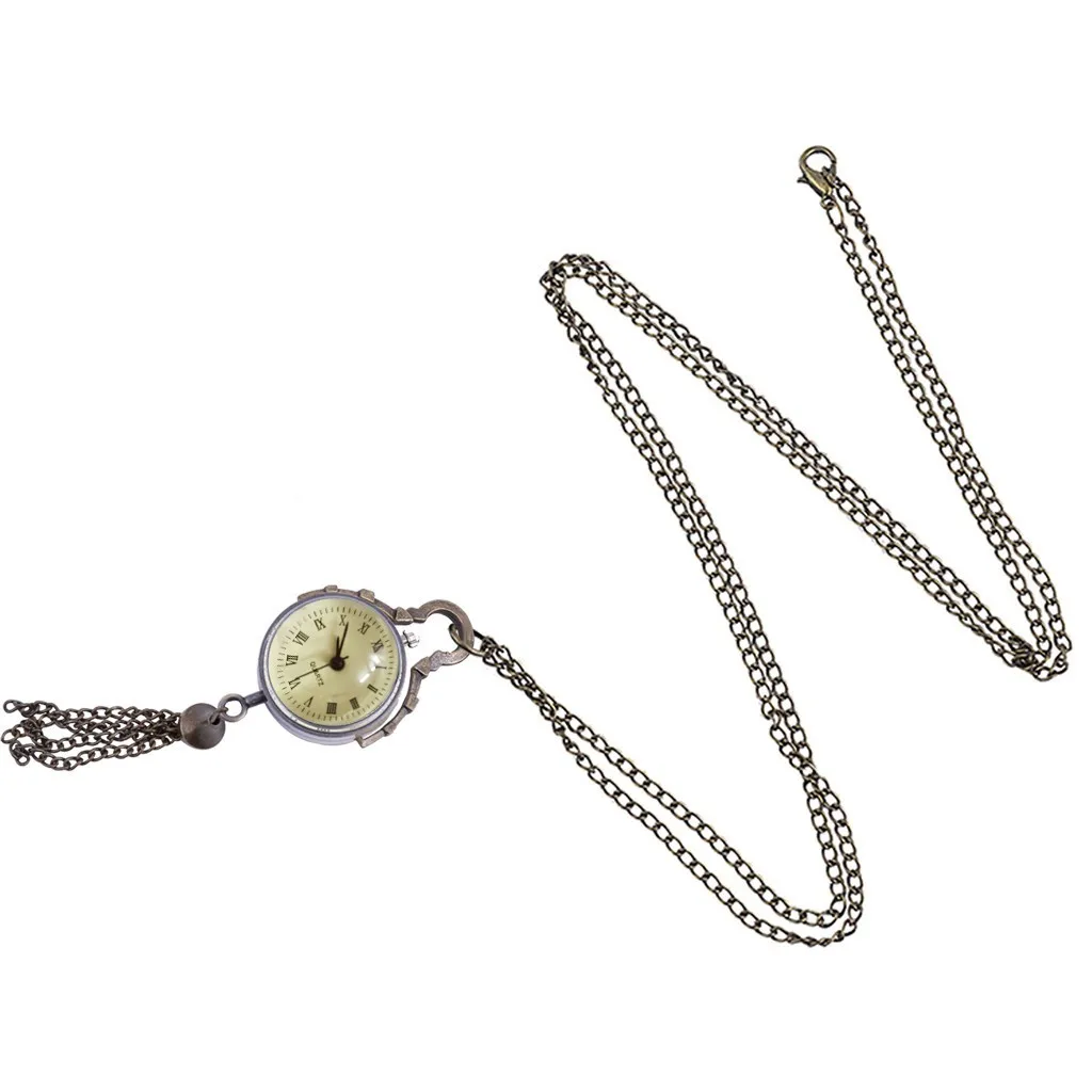 Ersonality Pocket Watch Round Glass Ball Retro Roman Scale 40. Pocket Watch Fashionable And Exquisitely Carved Pocket Watch