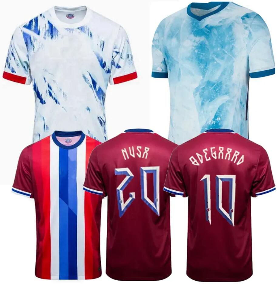 NorwaIES Soccer Jersey ERLING HAALAND ODEGAARD OSCAR BOBB 2024 2025 National Team 24 25 Football Shirt Men Kids Kit Set Home Away Men Uniform Red White Player Version