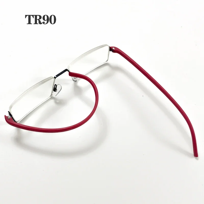 Trendy Half Frame Men's Presbyopia Retro Portable Reading Eyeglasses Finished Farsight Eyewear Men's Blue Light Blocking Glasses