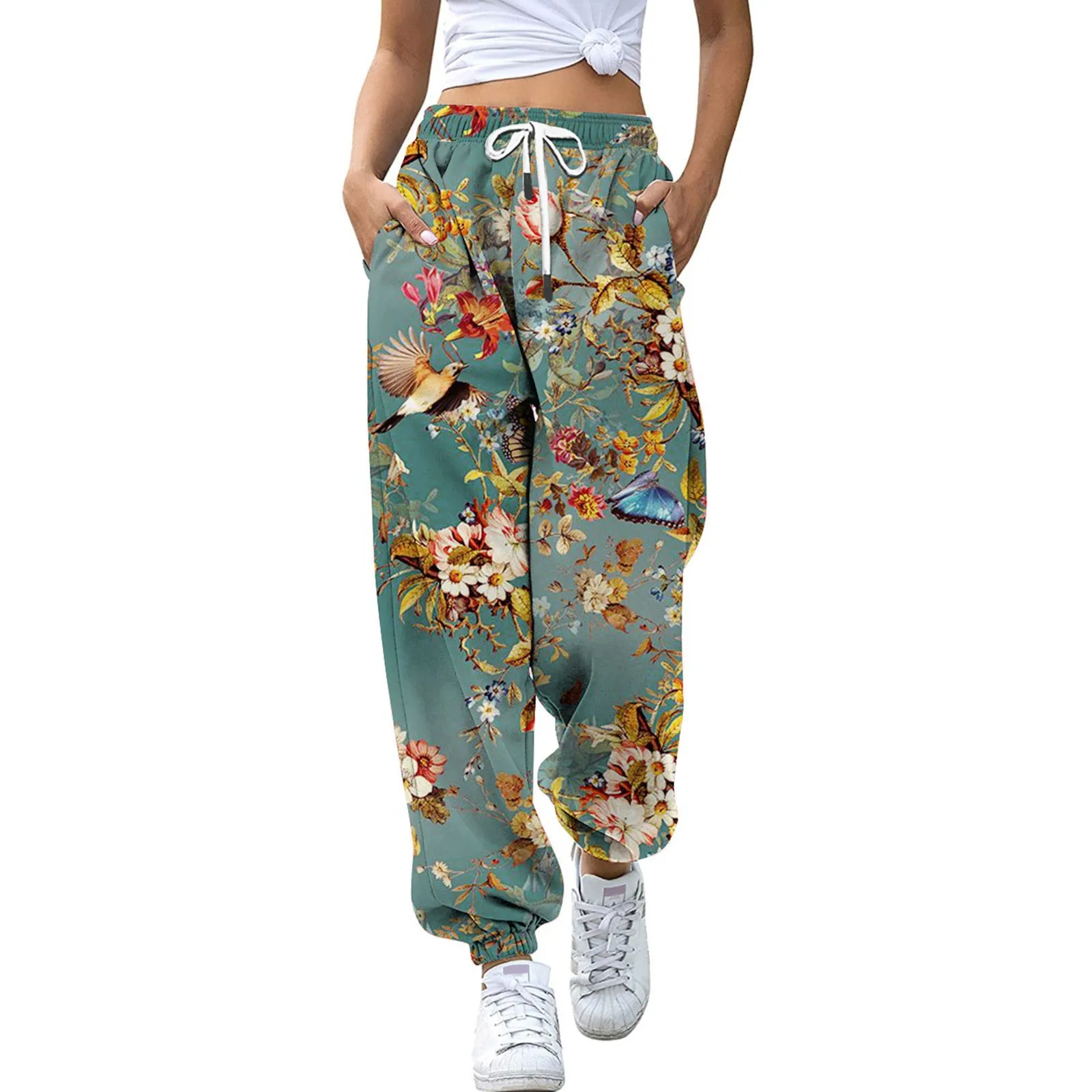 Prints Pockets High 2025 new Waist Pants For Women Plus Size Gyms Athletic Fit Jogger Trousers Women Sweatpants Pantalones De Mujer