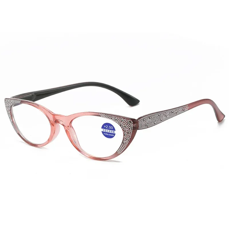 New Vintage Diamond Cat Eye Reading Glasses Women Anti Blue Light Presbyopic Glasses Diopter +1.0 1.5 2.0 2.5 3.0 3.5 4.0
