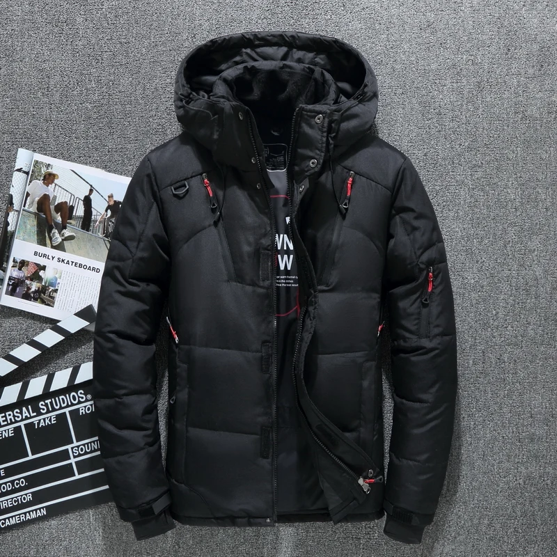 New High Quality White Duck Thick Men's 2025 Down Jacket new Snow Parkas Male Warm Hooded Windproof Winter Down Jacket Outerwear