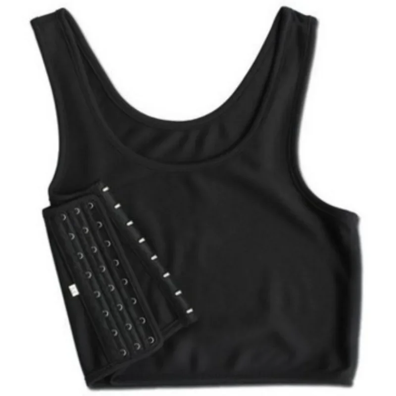 Women Breathable Chest Breast Binder Side Buckle Short Chest Binder Underwear Tank Tops Underwear Shaper Bustier Chest Binder