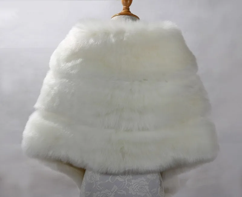 165cm*50cm new Faux Fur 2025 Coat Wedding Cape Winter Thick Bridal Wrap High Quality Bride Bolero Formal Party Jacket Party Shrug
