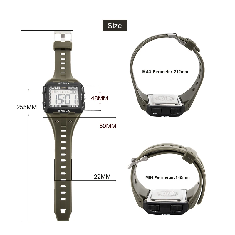TPW new Oversized Digital 2025 Watch Big Numbers Easy to Read 5ATM Water Resistant