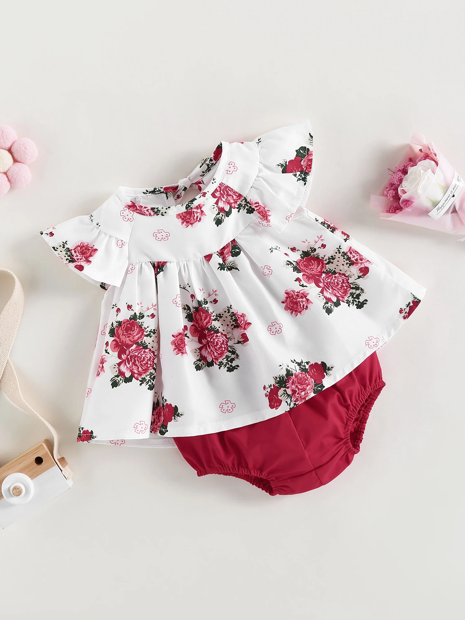 Baby Boy Clothes Summer Outfit Newborn Infant Short Sleeve Striped Tee Solid Shorts Sets with Matching Hat