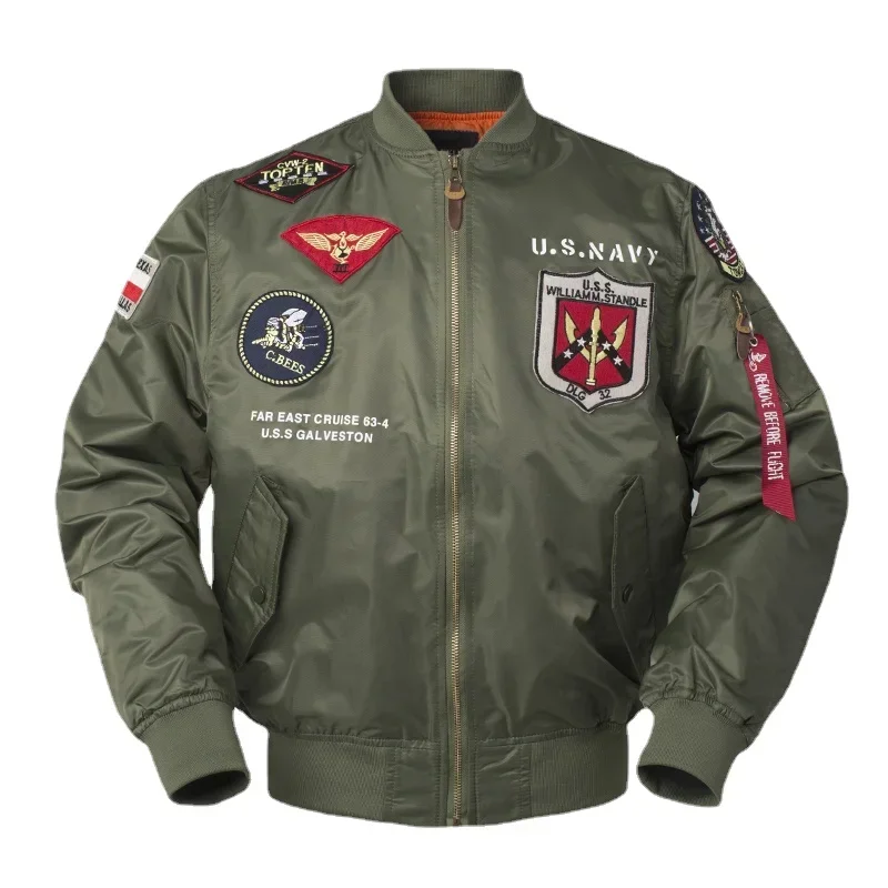 Spring Autumn Military Tactics Short Bomber Jacket Patch Designs Baseball Uniform Street Outerwear Male Stand Collar Sovercoat