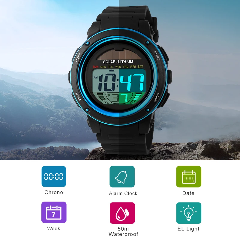 SKMEI 1096 Outdoor Digital Watches Men Chronograph Alarm Waterproof Sport Watch Calendar Date Wristwatch Mens 1025 reloj hombre