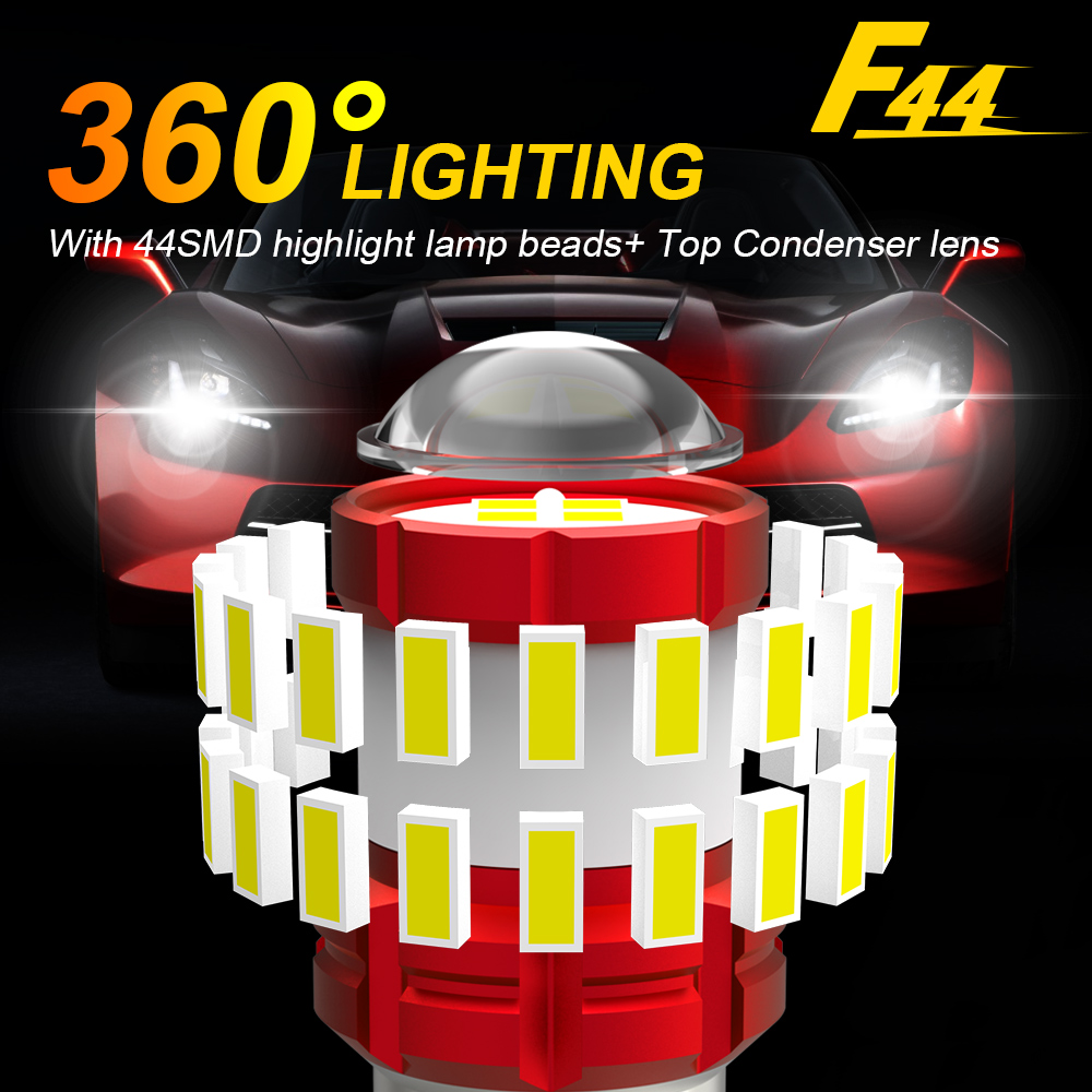BMTxms 2Pcs 1156 P21W LED BA15S T20 W21/5W 7443 For LADA DRL P21/5W P27/5W Car Brake Stop Light 7440 BAY15D W21W 1157 Red White