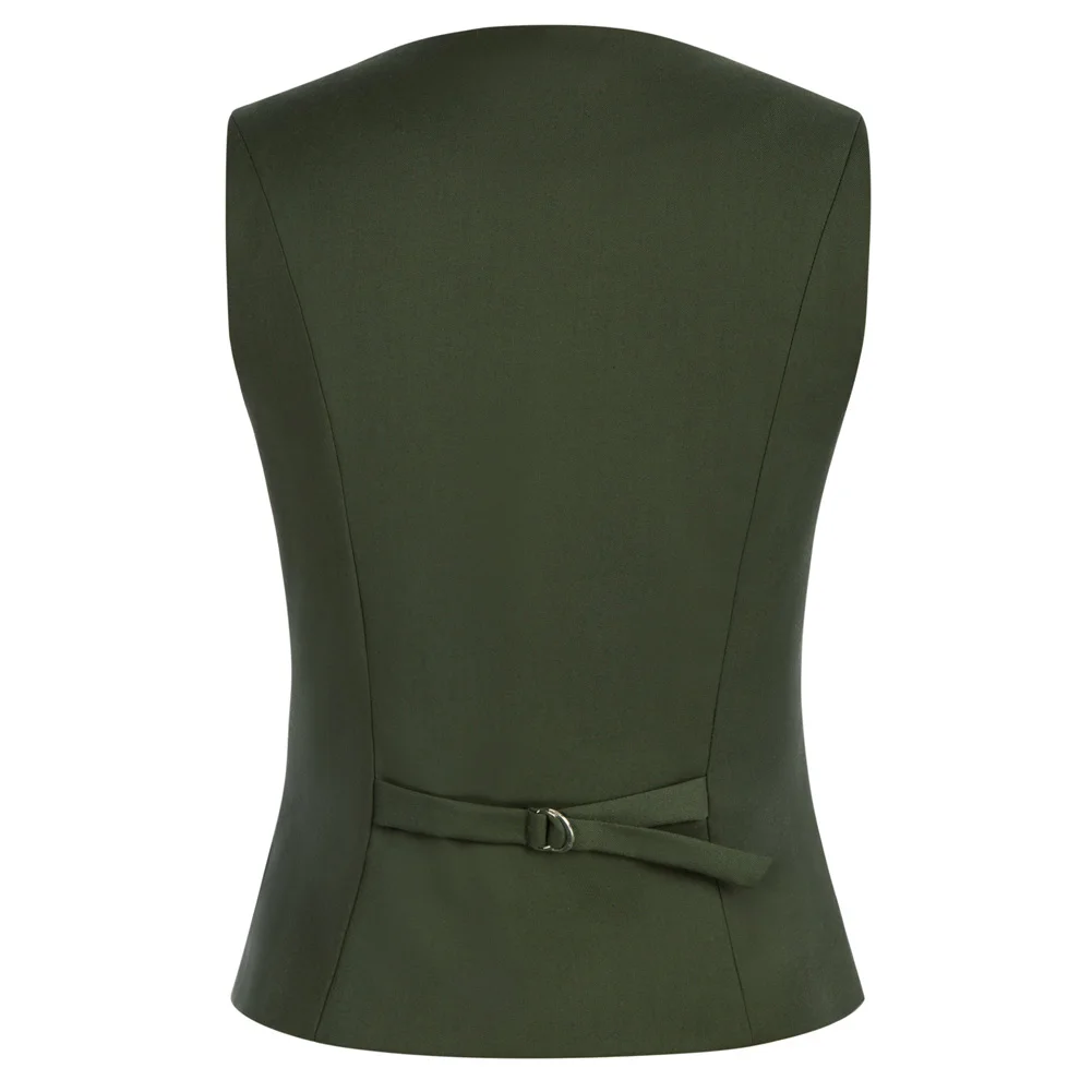 new Belle Poque Women Solid Color Single Breasted Waistcoat 2025 Vintage Handkerchief Hem Vest Coat Formal Dressy Suit Vest A30