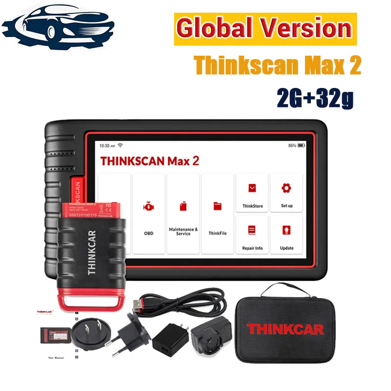 100% Orginal ThinkCar THINKSCAN Thinktool Max Max 2 OBD2 Scanner Full System OBD2 Scanner AF DPF IMMO 28 Reset ECU Coding