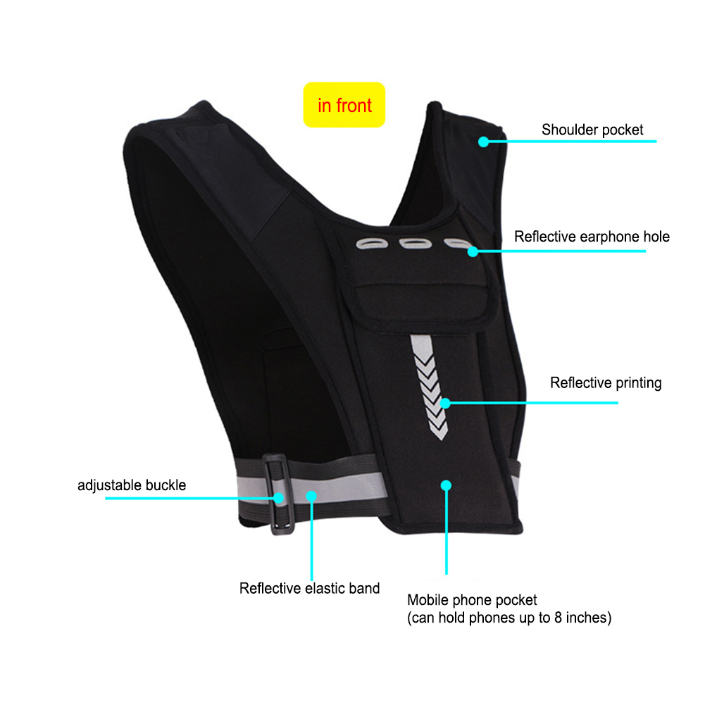ddmysmile Backpack Reflective Sport Running Vest Phone Bag Multifunctional Water Bottle Bag Lightweight For Outdoor Running Riding Hiking Smile