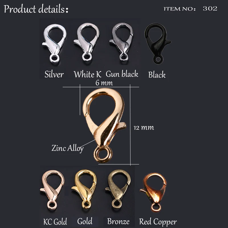 50pcs/lot new Jewelry Findings Alloy Lobster Clasp Hooks For 2025 Jewelry Making Necklace bracelet Chain DIY Supplies Accessories