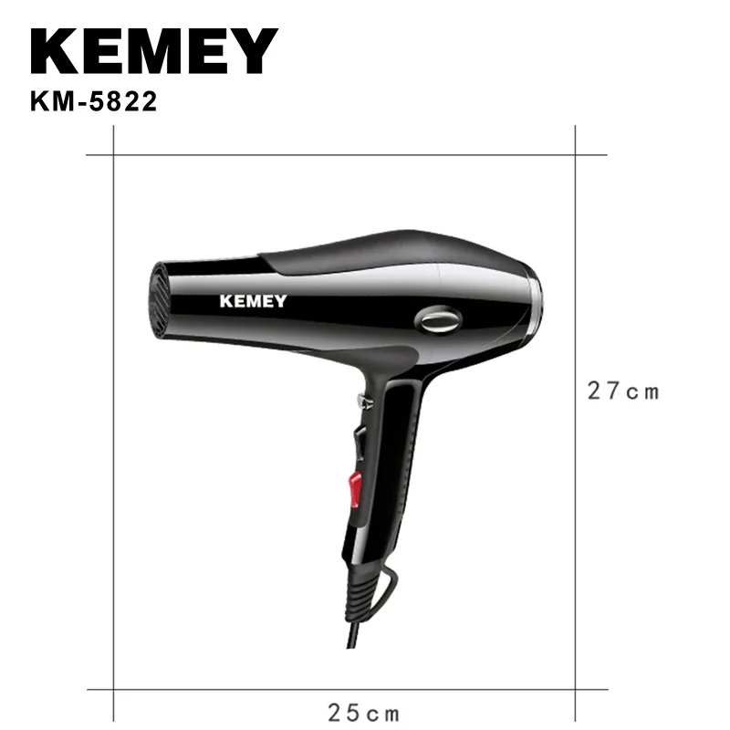 KEMEI new KM-5822 High Quality 3500W High Power Two 2025 Speed Three Temperature Adjustment Professional Hair Dryer