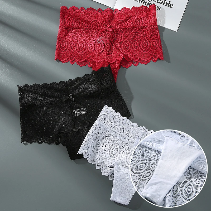 S-4XL Plus Size Panties Women's Sexy Lace Underwear Sexy High Waist Briefs G String Panties Sheer Intimates Women's Lingeries