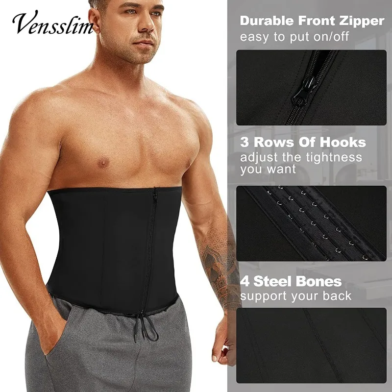 Men Waist Trainer Corsets Tummy Control Shapewear Sport Workout Girdle Slimming Body Shaper Sauna Sweat Belt