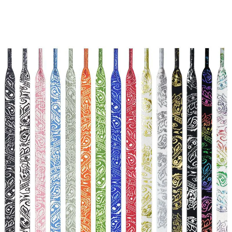 Cashew Flower Shoelaces for Shoes Gilding Flat Shiny Shoe Laces Sneakers Casual Tennis Basketball new Shoelace 2025 Woman Men Shoestrings