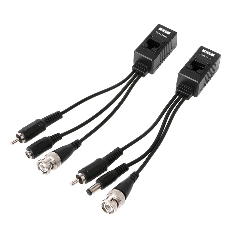 ANPWOO 1 Pair BNC To RJ45 Passive Video Power + Audio Balun Transceiver For CCTV Camera Passive 2 in 1 or 3 in 1 Optional