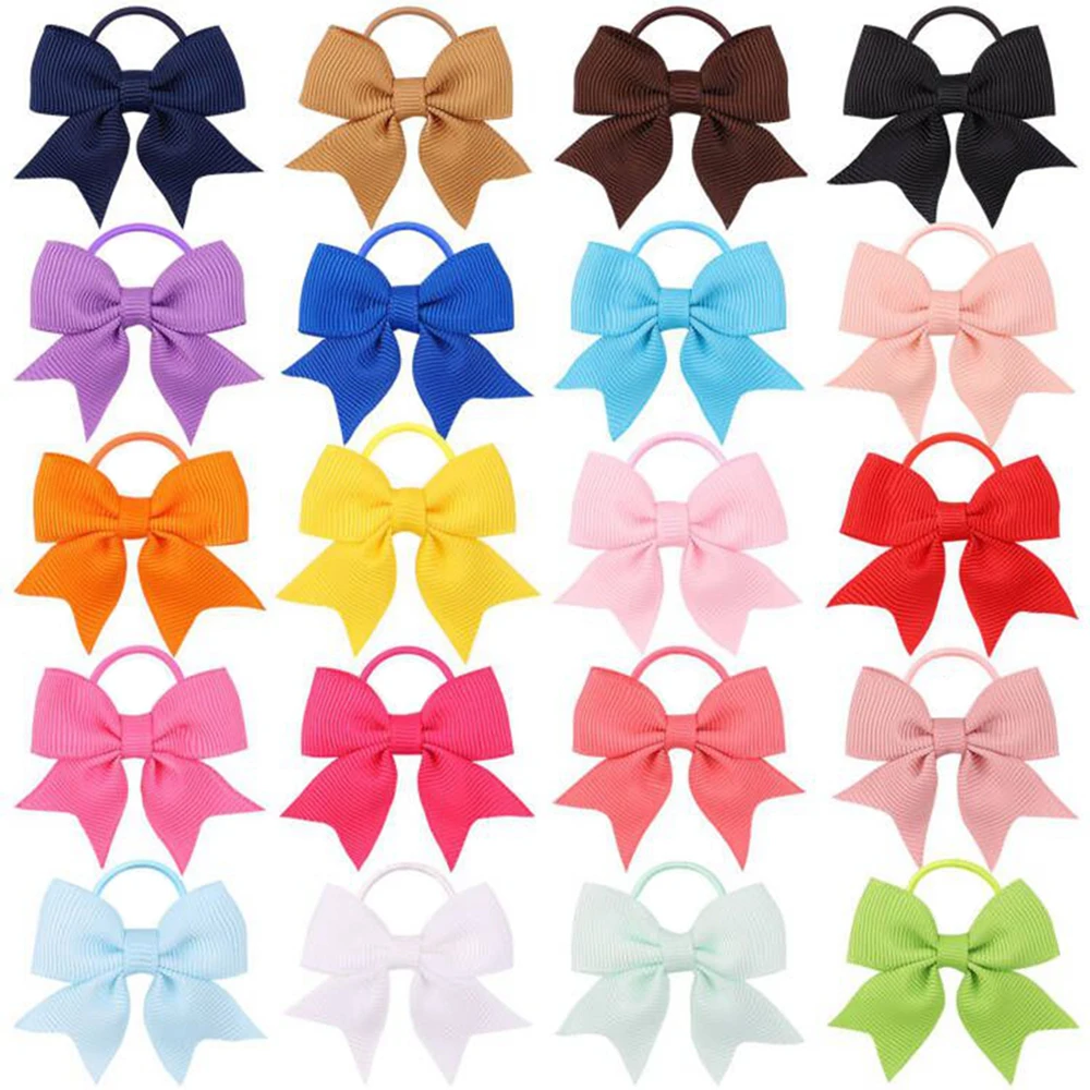 Elastic Hair Cute 20Pcs/Set Bands For Girls Baby Lovely Rubber Bands Ponytail Holder Hair Tie Children Kids Accessories For Hair smile