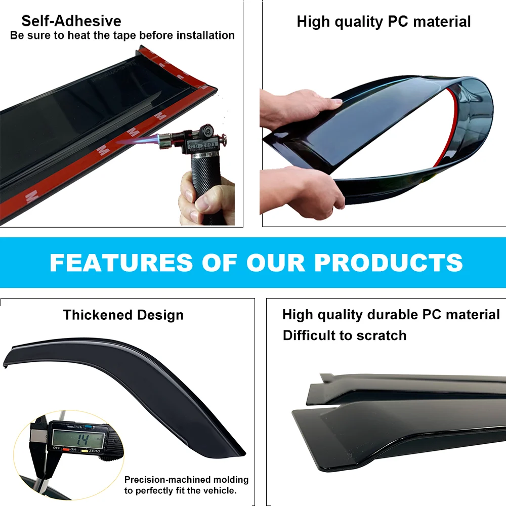 Window Visor Sun Rain Deflector Guard For Toyota Hilux 2021 2022 2023 2024 Double Cabin Car Accessories