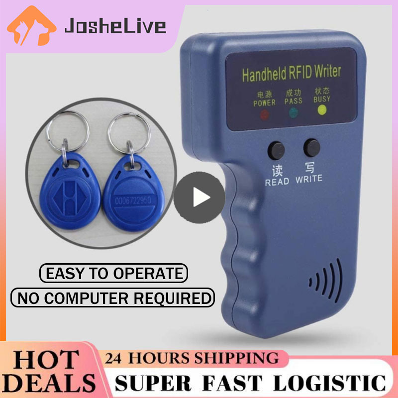 New Arrival Handheld 125KHz EM4100 RFID Copier Writer Duplicator Programmer Reader EM4305 T5577 Rewritable ID Keyfobs Tags Card