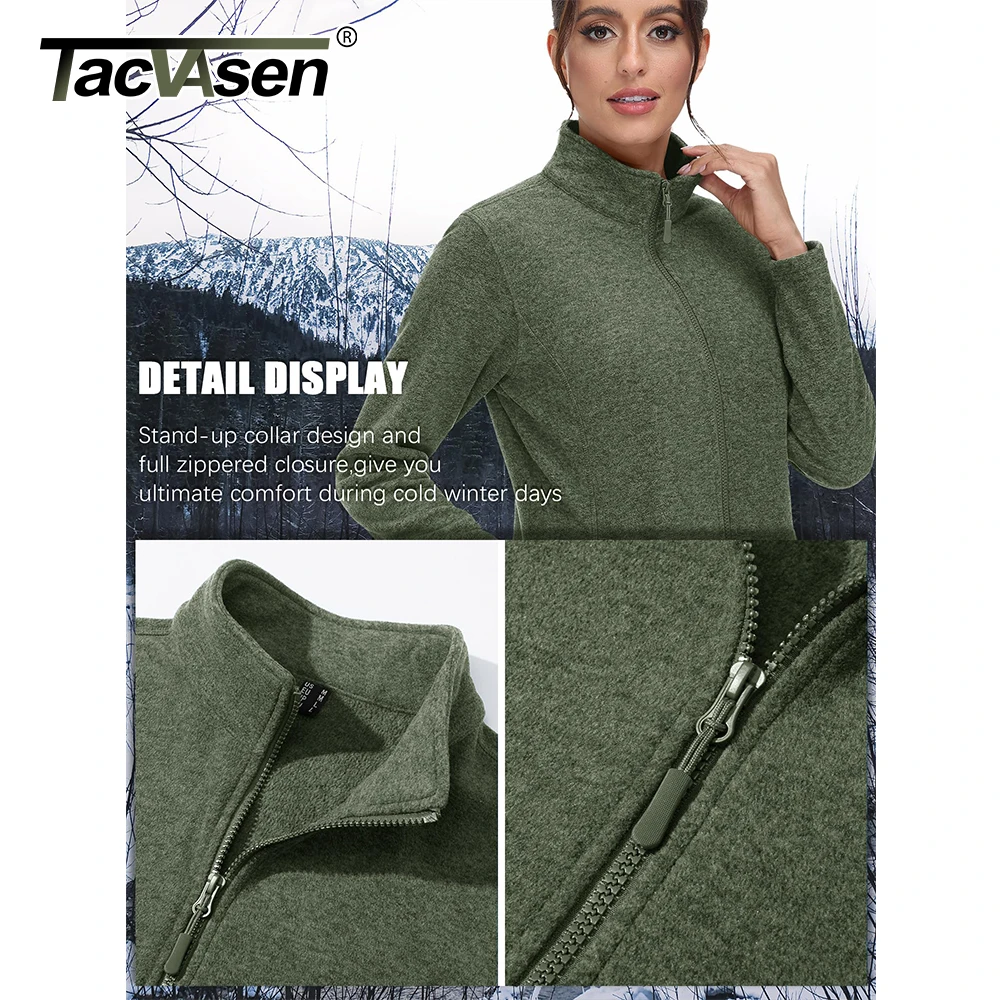 TACVASEN Spring/Autumn Lightweight Fleece new Jackets Womens Sports 2025 Warm Sweatshirts Thermal Casual Turtleneck Sweater Coats Tops