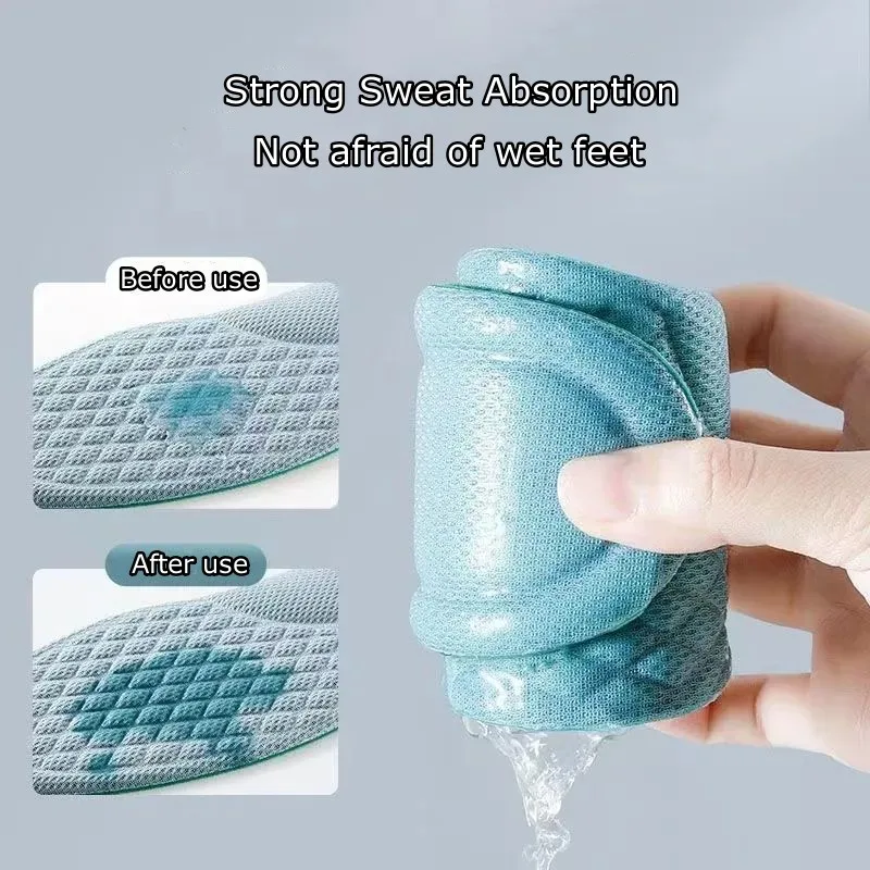 New 4D Massage Sport 2025 Insoles for Shoes Sweat-Absorbing Breathable Deodorant Insole for Feet new Growing Sole Sponge Shoe Inserts Pad