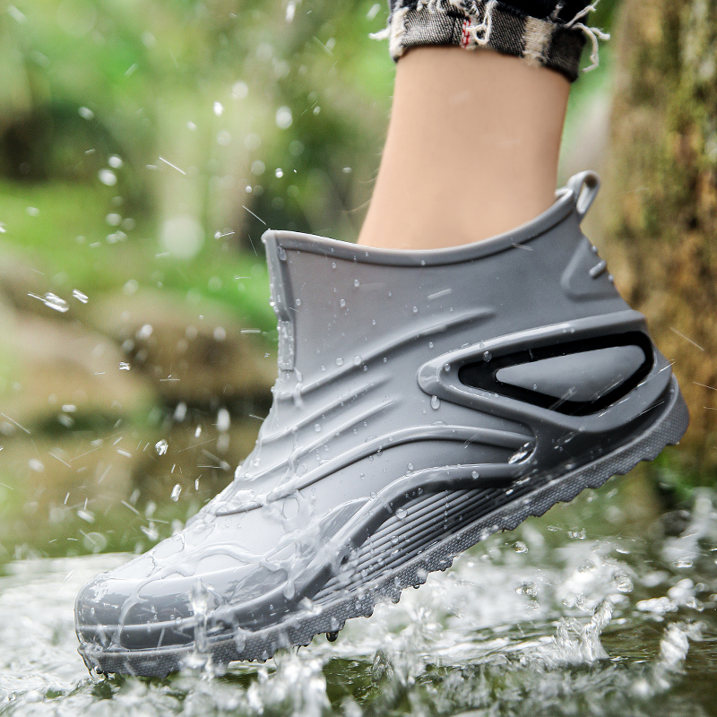 Mens Brand Rain Chef Fishing Shoes Casual Waterproof Comfortable Big Size Trend Non-slip Strong Wear-resistant Boots 24dc