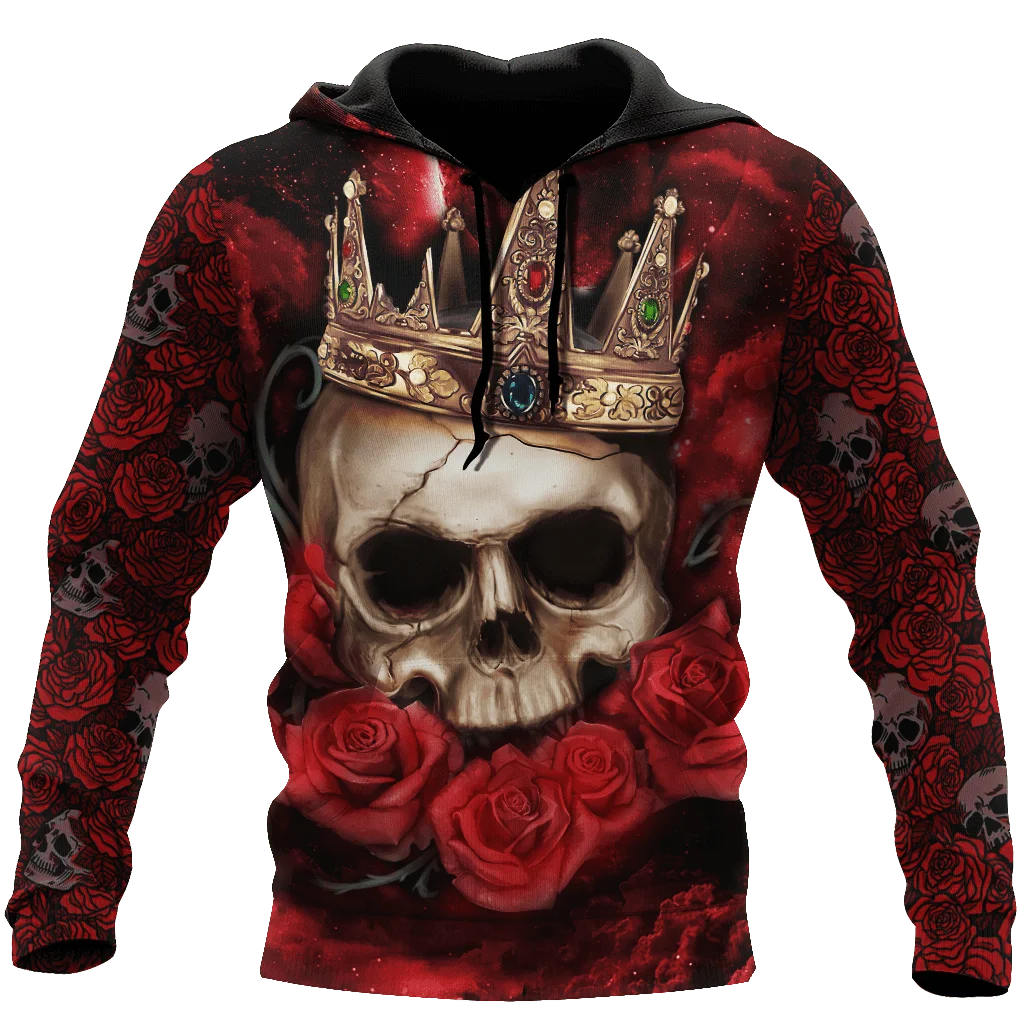 Blue Skull Funny Pattern 3D Printed Men's Hoodie Spring and Autumn Unisex Hoodies Casual Sportswear