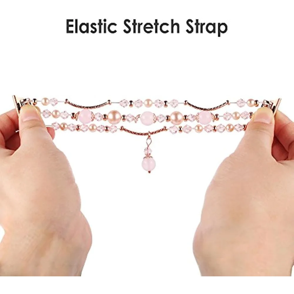 Beaded for Apple Watch Band 41mm 45mm 44mm 40mm Beautiful Handmade Women Bracelet iWatch Series 9 8 7 6 SE 5 40 41 mm Strap