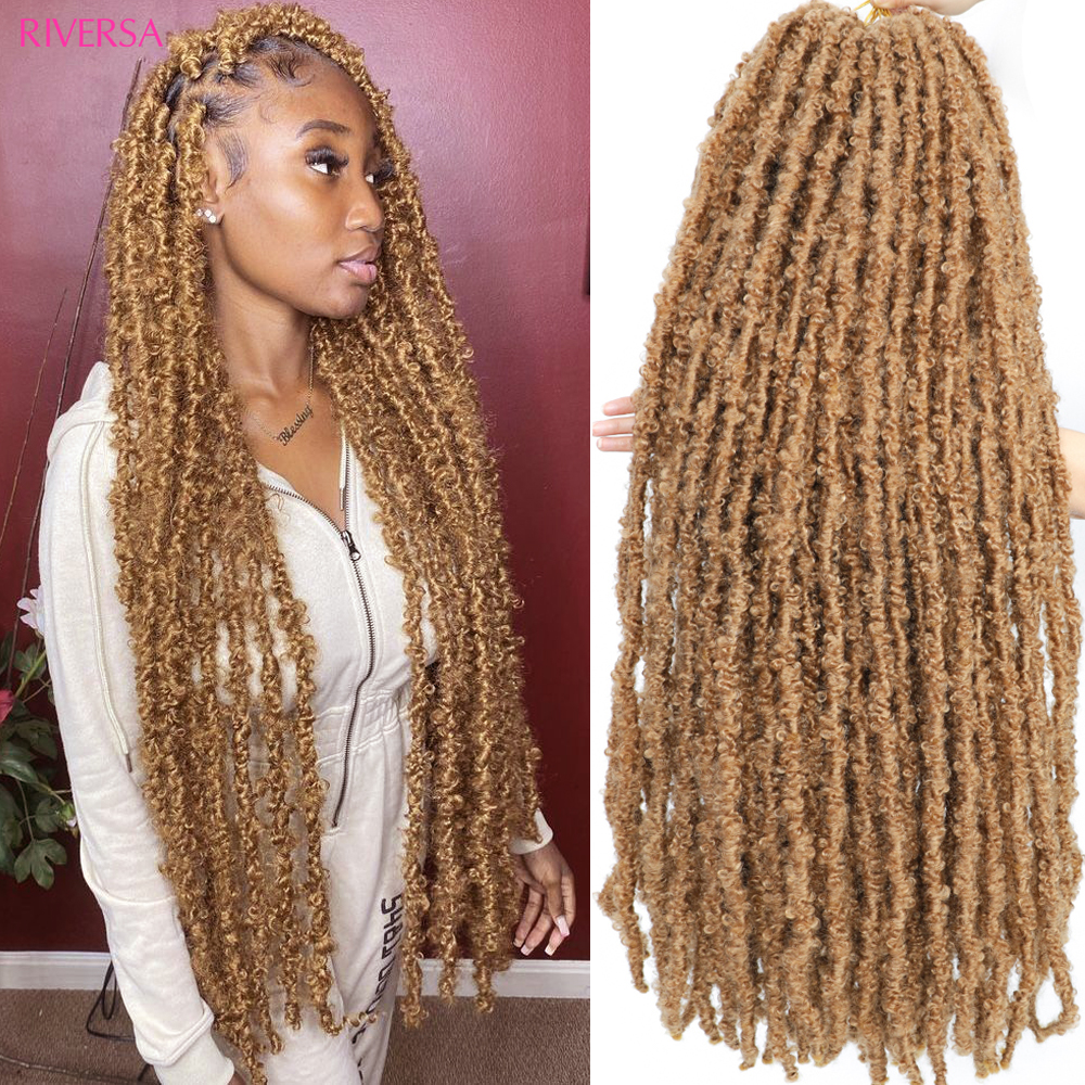 18 24 36 Inch Butterfly Crochet Hair 1- 8Packs Long Faux Locs Crochet Braids Hair for Black Women Boho Locs Braids Braiding Hair
