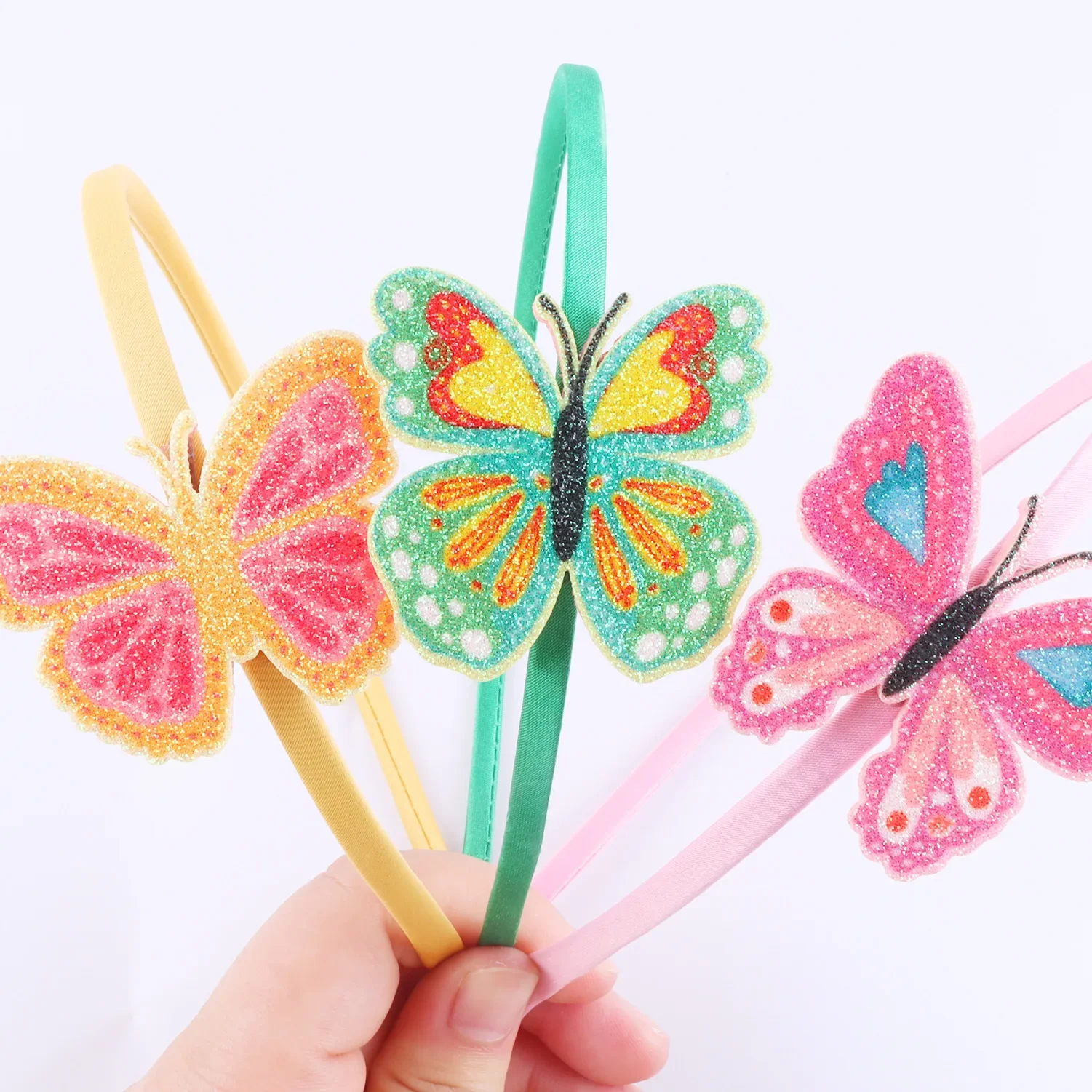 1/2pcs Glitter Butterfly Fascinator Headbands for Girls Teens Kids Child Hairbands Party Costume Performance Hair Accessories