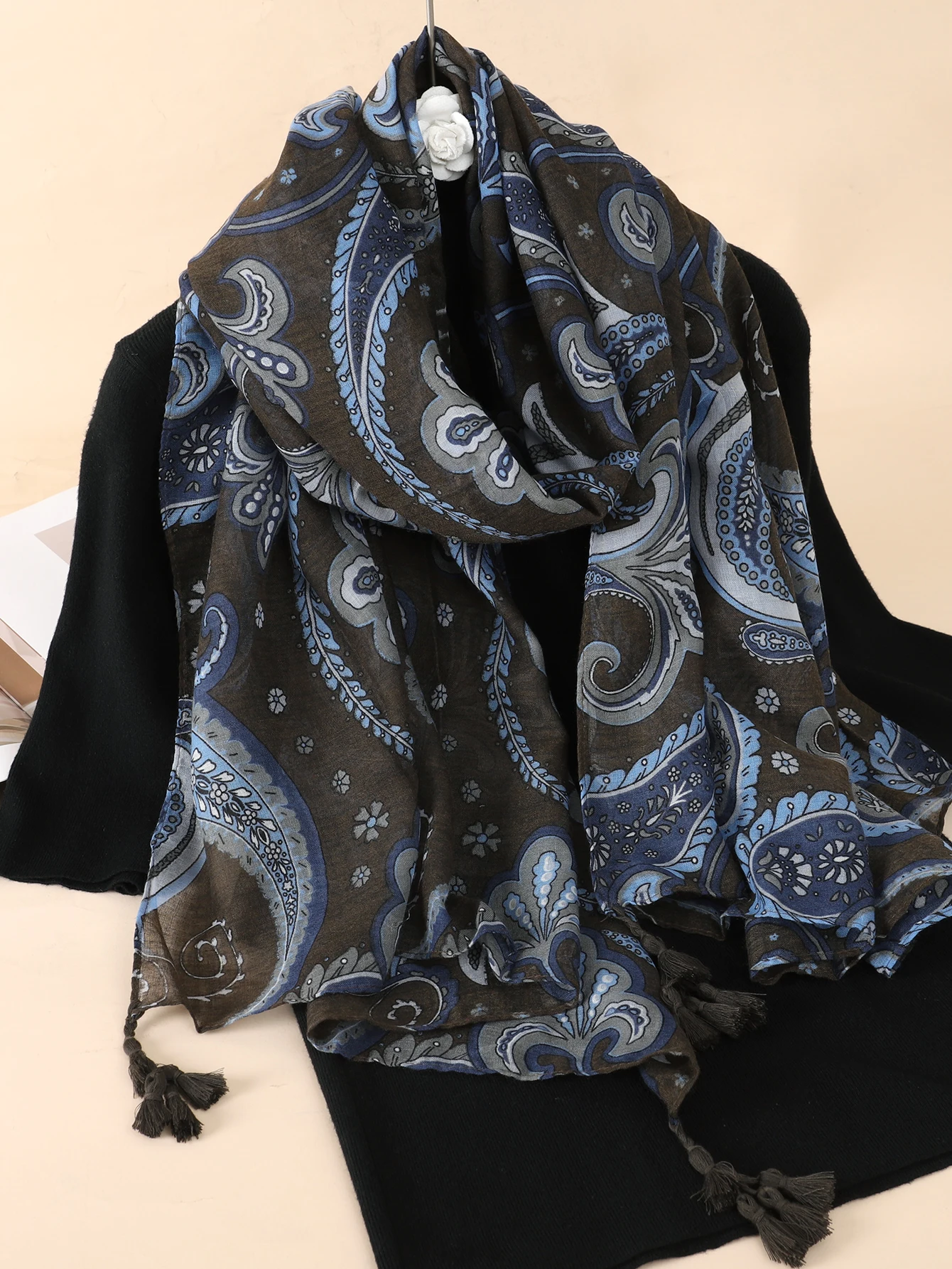 2023 Women Scarf flower print Hijab soft Shawls and Wraps Tessale Female Foulard 2025 Sun new Shawl pashmina Bandana Headscarf