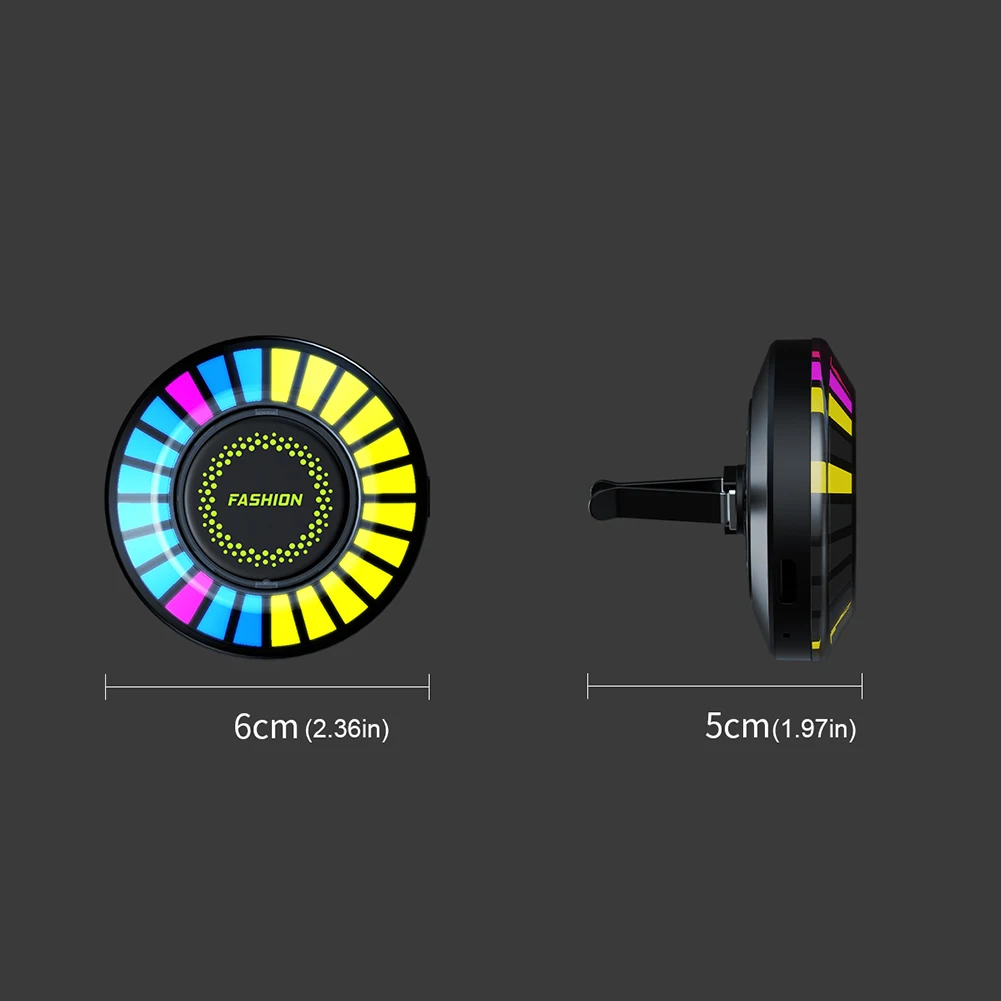 Air Freshener RGB Auto Perfume Diffuser 256 Colors Car Fragrance Machine App Control Music LED Light Strip 24LED Type C Charging
