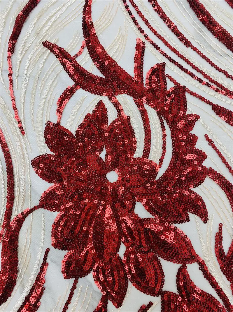 African Sequins Net Lace Fabric 2023 Gold High Quality Lace Elegant Nigerian Wedding Fabrics Sewing French Tulle Lace