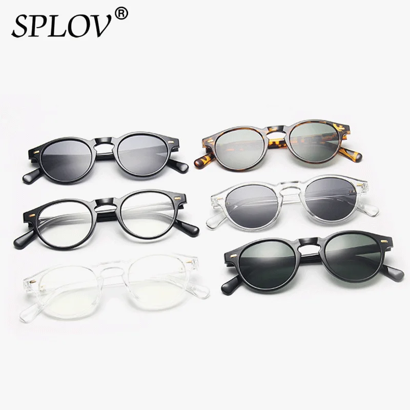 Small Round Sunglasses Men new Women 2025 Vintage Brand Black Leopard Green TransGrey Shades AntiBlue Light Glasses Trendy Clear Eyewear
