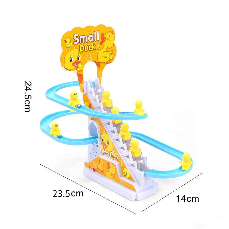 Kid Diy Small Duck 2025 Penguin new Electronic Climbing Stairs Track Toy Light Musical Slide Track Coaster Toy Educational Fun Toys Gifts