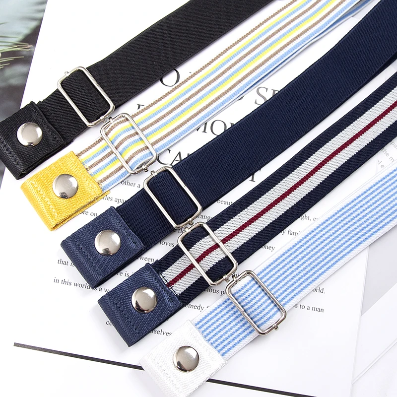 Elastic Belt Without new Buckle Canvas Women Buckle Free Belt Ladies Jeans Pants Waist Lazy Belt Stretch No 2025 Buckle Invisible Belt