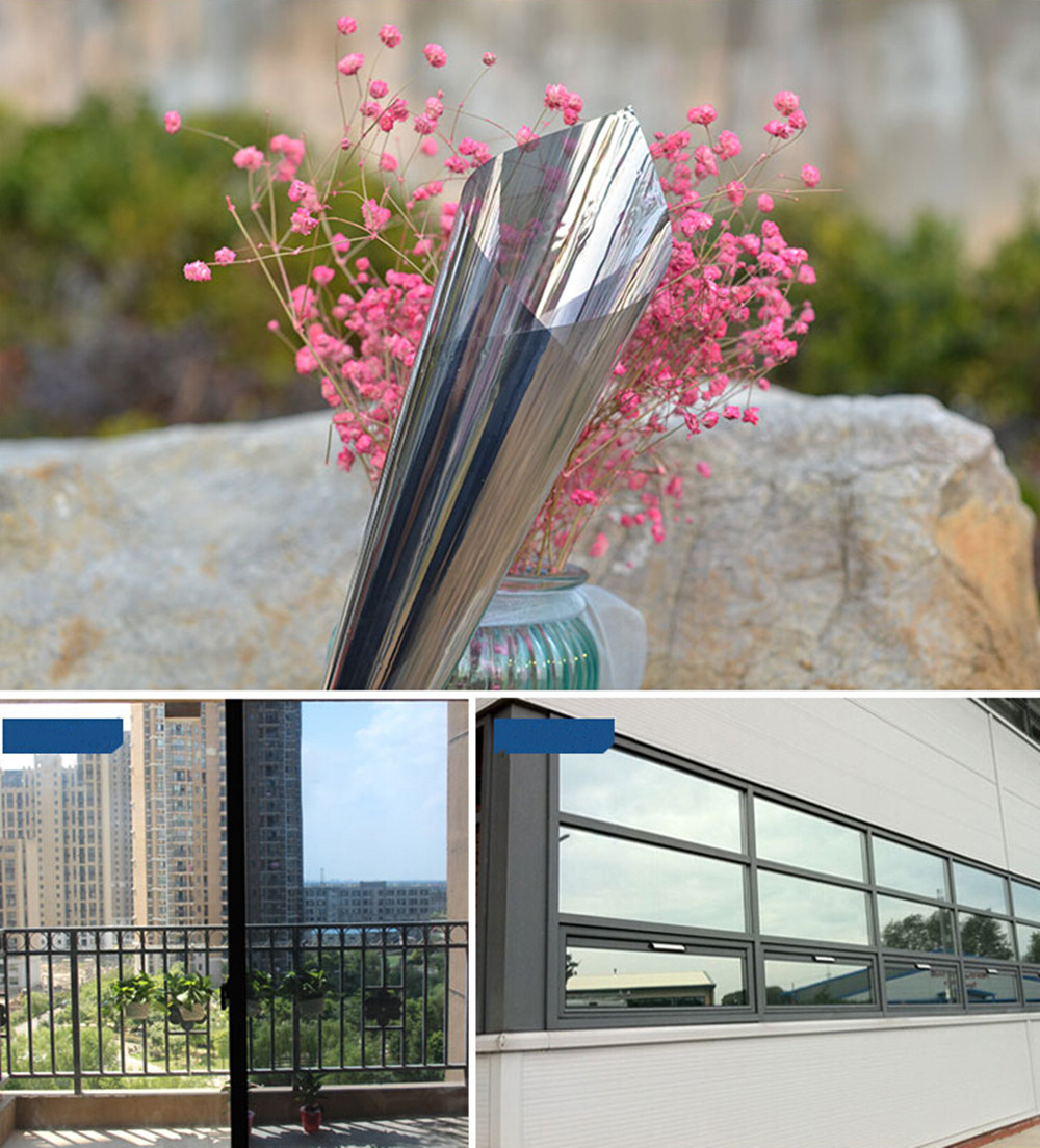 One Way Mirror Reflective Window Film new 2025 Stained Glass Vinyl Self Adhesive Solar Film for Home Building Heat Control Window Sticker