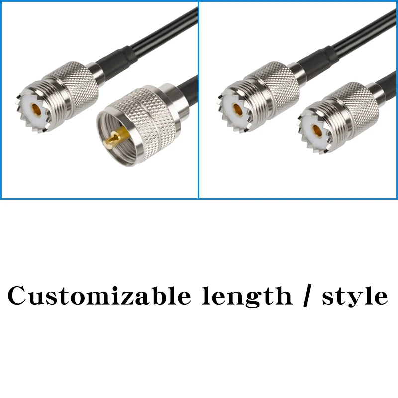 BNC to UHF PL259 Male Plug & SO239 Female Jack to BNC Male Connector crimp RG58 cable Wire Terminal RF jumper pigtail 0.3m~30m