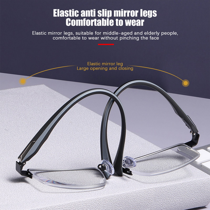 TR90 Titanium Multifocal Reading Glasses Progressive Bifocal Anti Blue Light Eyewear Men Women UV Protect Presbyopic Glasses