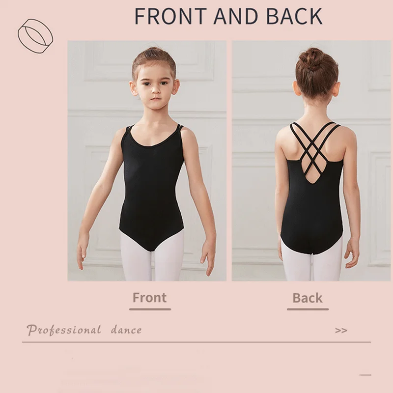 AOQUNFS Ballet Leotard For Girls new Dance Outfit 2025 Gymnastics Leotards Ballet Costumes Kids Bodysuit Criss-Cross Back Practice