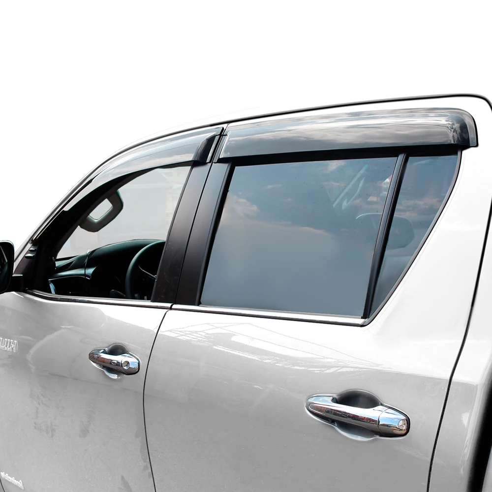 Window Visor Sun Rain Deflector Guard For Toyota Hilux 2021 2022 2023 2024 Double Cabin Car Accessories