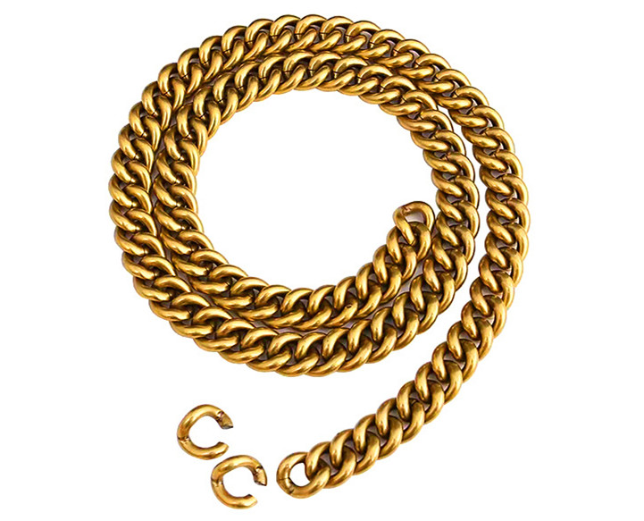 Aluminum strap bag sier gold o shape metal chain 13.4mm Designer handbag purse replacement Accessories Hardware 2508 4