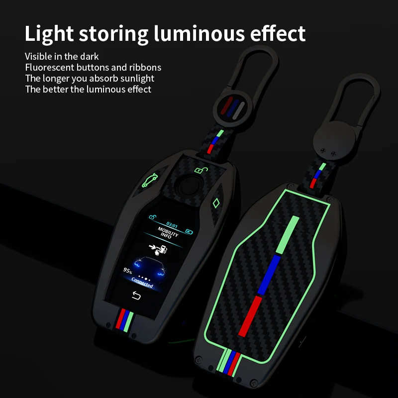 Zinc Alloy LED Display Car Key Case Cover For 5 7 Series G12 G11 G30 G32 G31 i8 I12 I15 G01 X3 G02 X4 G05 new X5 G07 2025 X7 Car Bag
